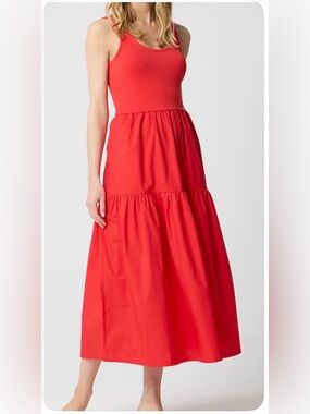 NWT J. Crew Bright Red Sleeveless Maxi Dress Size M
